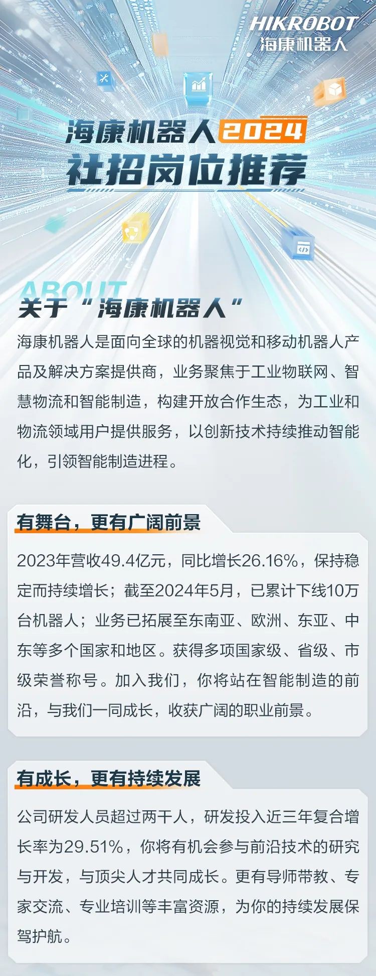 海康機器人大批社招崗位放出！快來投簡歷吧